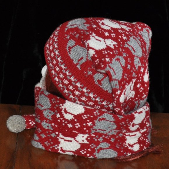 Cat Knit Wool Toque Hat Extra Long Stocking Cap Apres Ski Snowboard Unisex - Picture 3 of 4